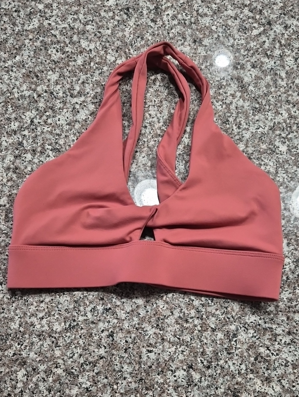 Fabletics Dusty Rose Halter Sports Bra